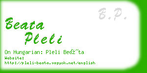 beata pleli business card